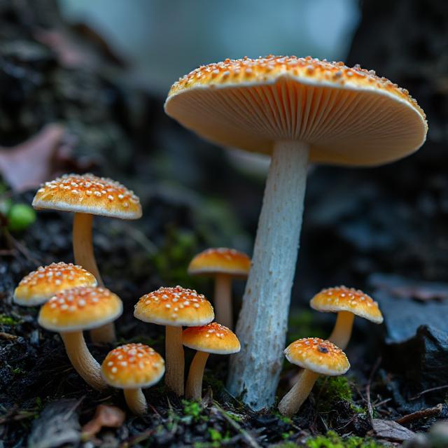 orange white fungi
