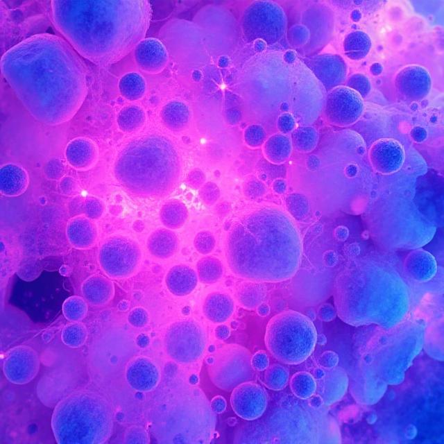 Tumor graphic, pink blue